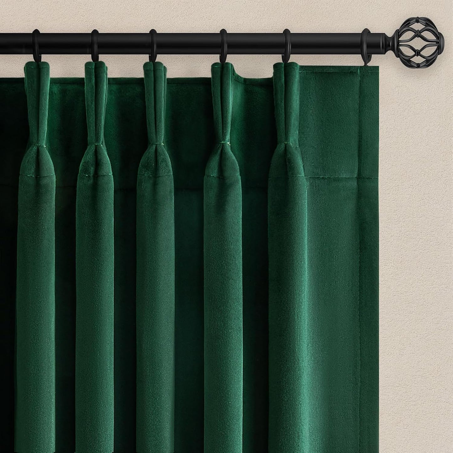 Extra Wide Velvet Pinch Pleat Room Darkening Drapes, 1 Panel