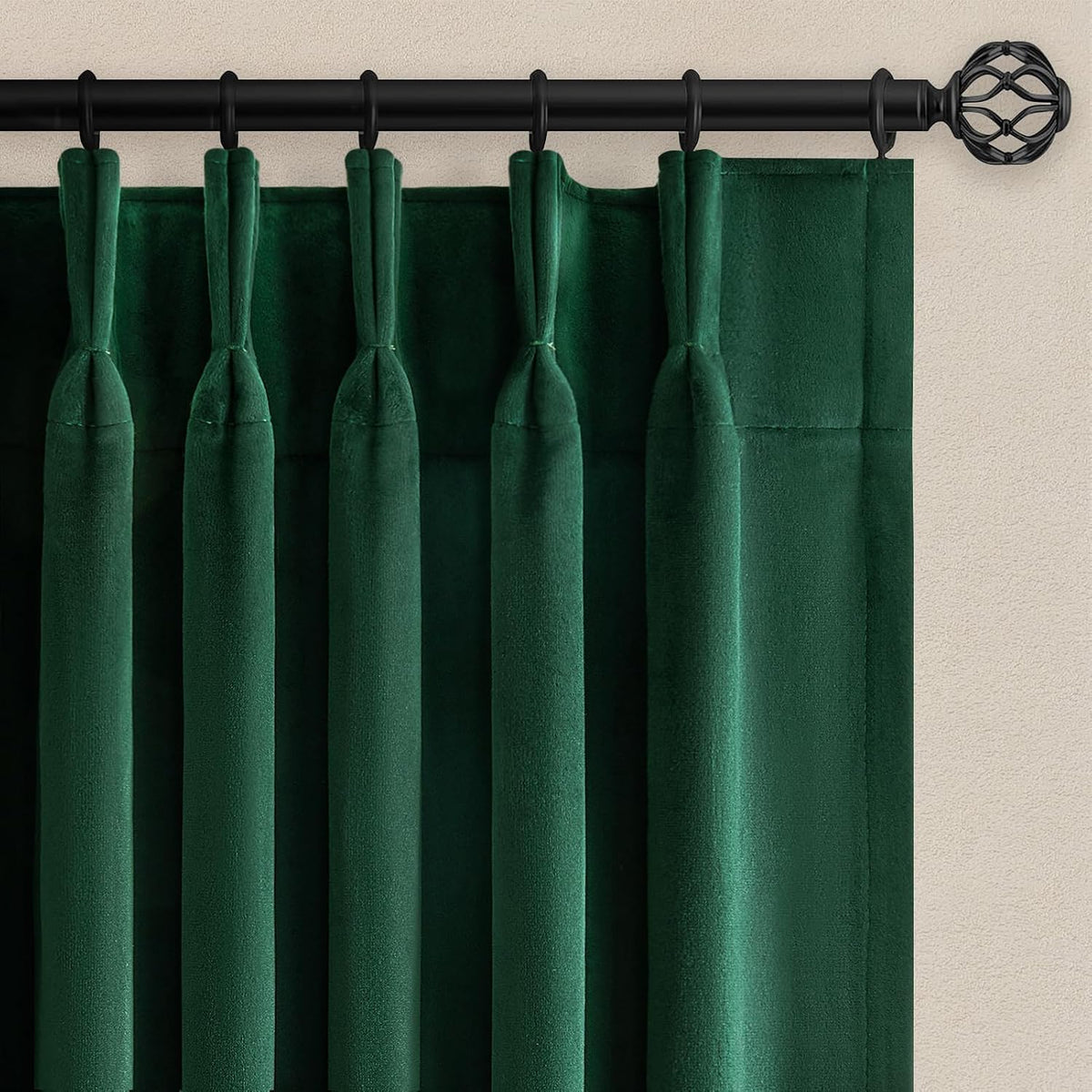 Extra Wide Velvet Pinch Pleat Room Darkening Drapes, 1 Panel