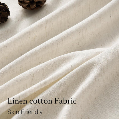 Extra Wide Natural Linen Light Filtering Pinch Pleat Curtain
