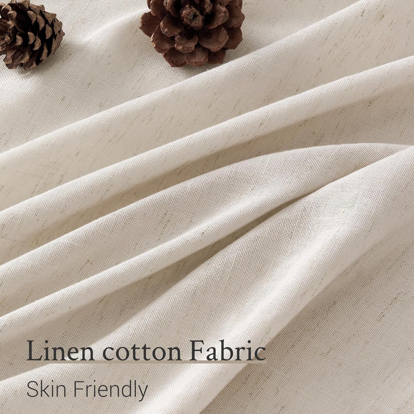 Natural Linen Light Filtering Pinch Pleat Curtain, 2 Panels