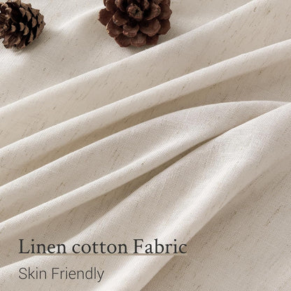 Natural Linen Light Filtering Pinch Pleat Curtain, 2 Panels