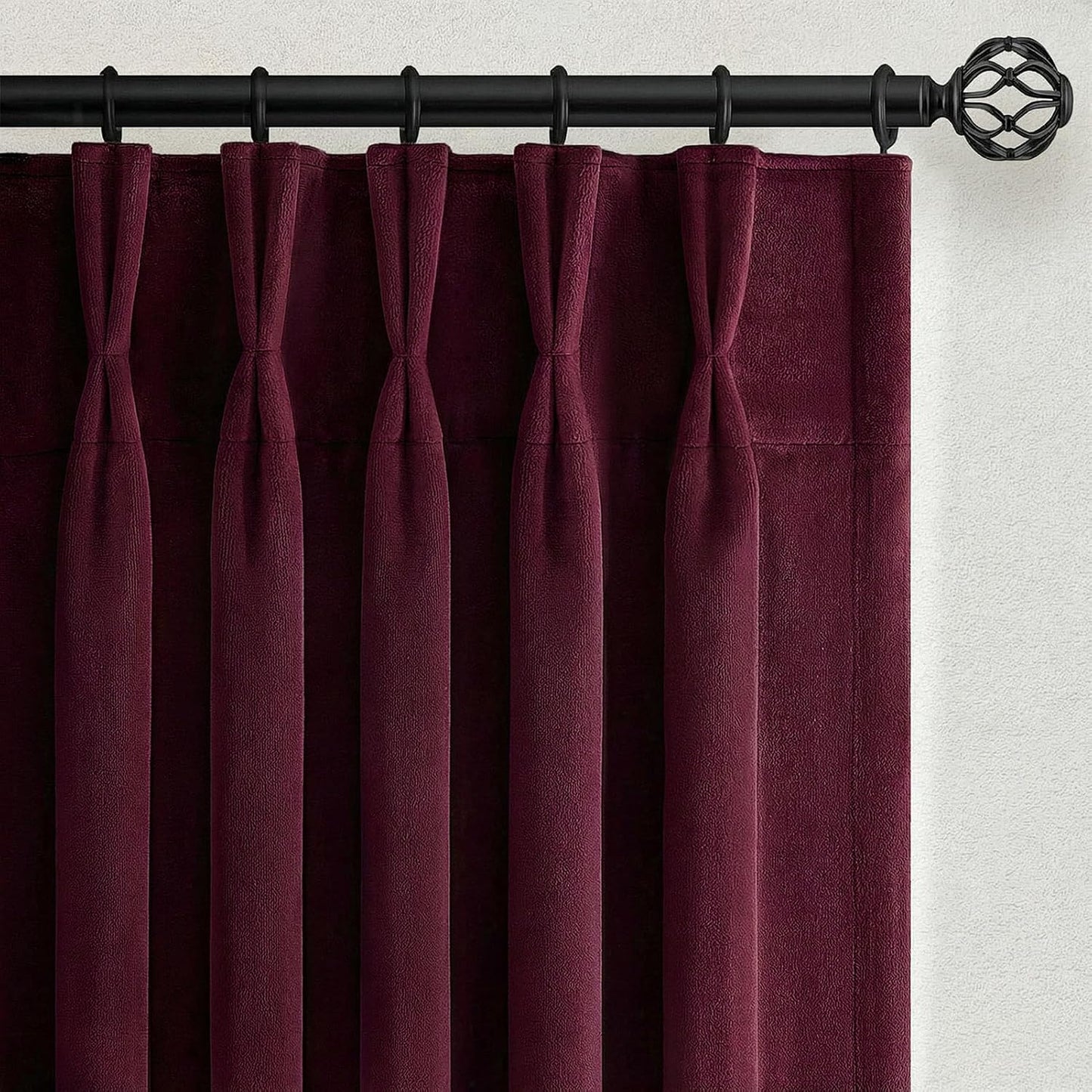 Extra Wide Velvet Pinch Pleat Room Darkening Drapes, 1 Panel