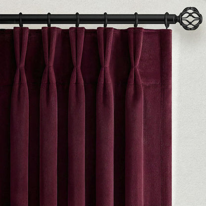 Extra Wide Velvet Pinch Pleat Room Darkening Drapes, 1 Panel