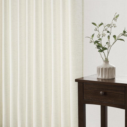 Natural Linen Light Filtering Pinch Pleat Curtain, 2 Panels
