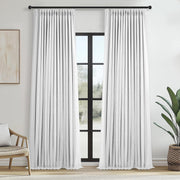 Natural Textured Linen Blend Blackout Curtains, 2 Panels