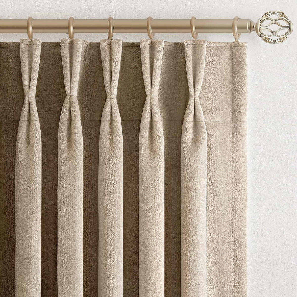 Velvet Pinch Pleat Room Darkening Drapes, 2 Panels