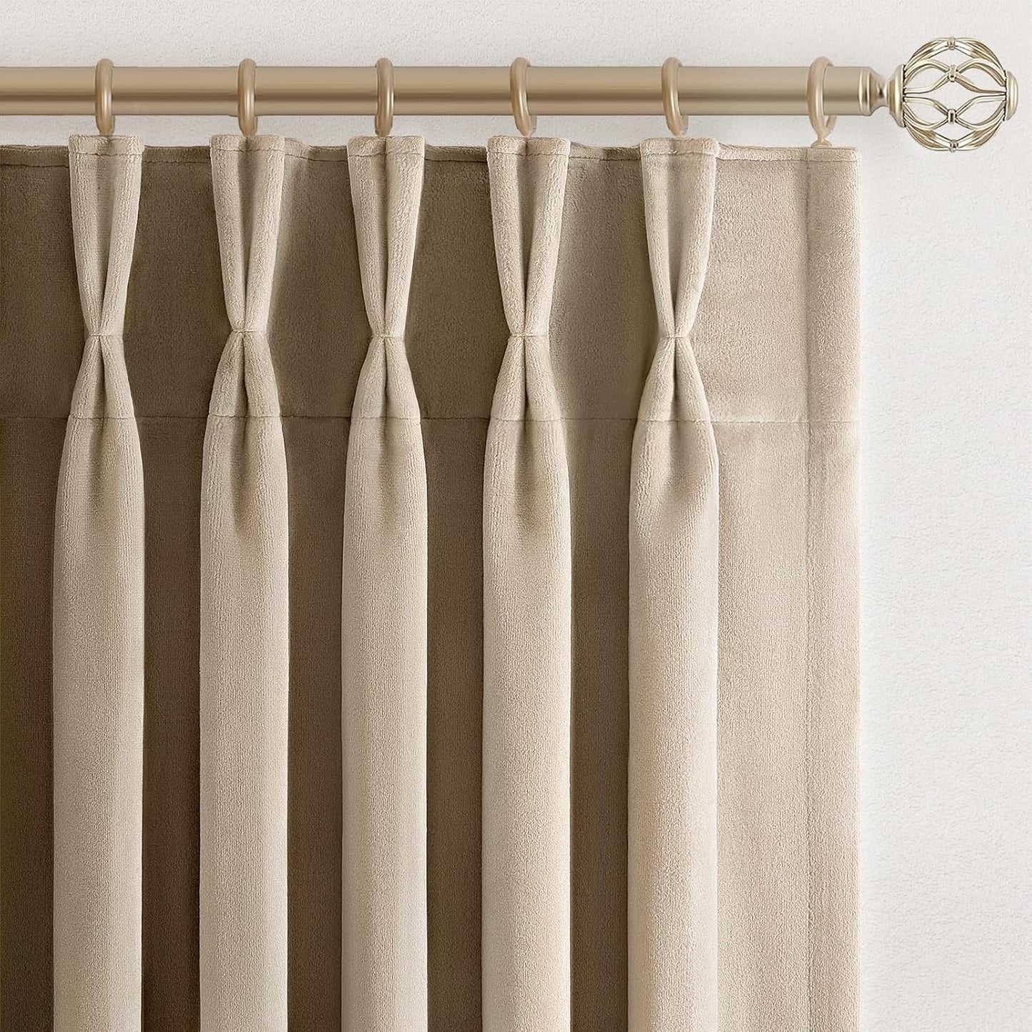Extra Wide Velvet Pinch Pleat Room Darkening Drapes, 1 Panel