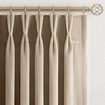 Extra Wide Velvet Pinch Pleat Room Darkening Drapes, 1 Panel