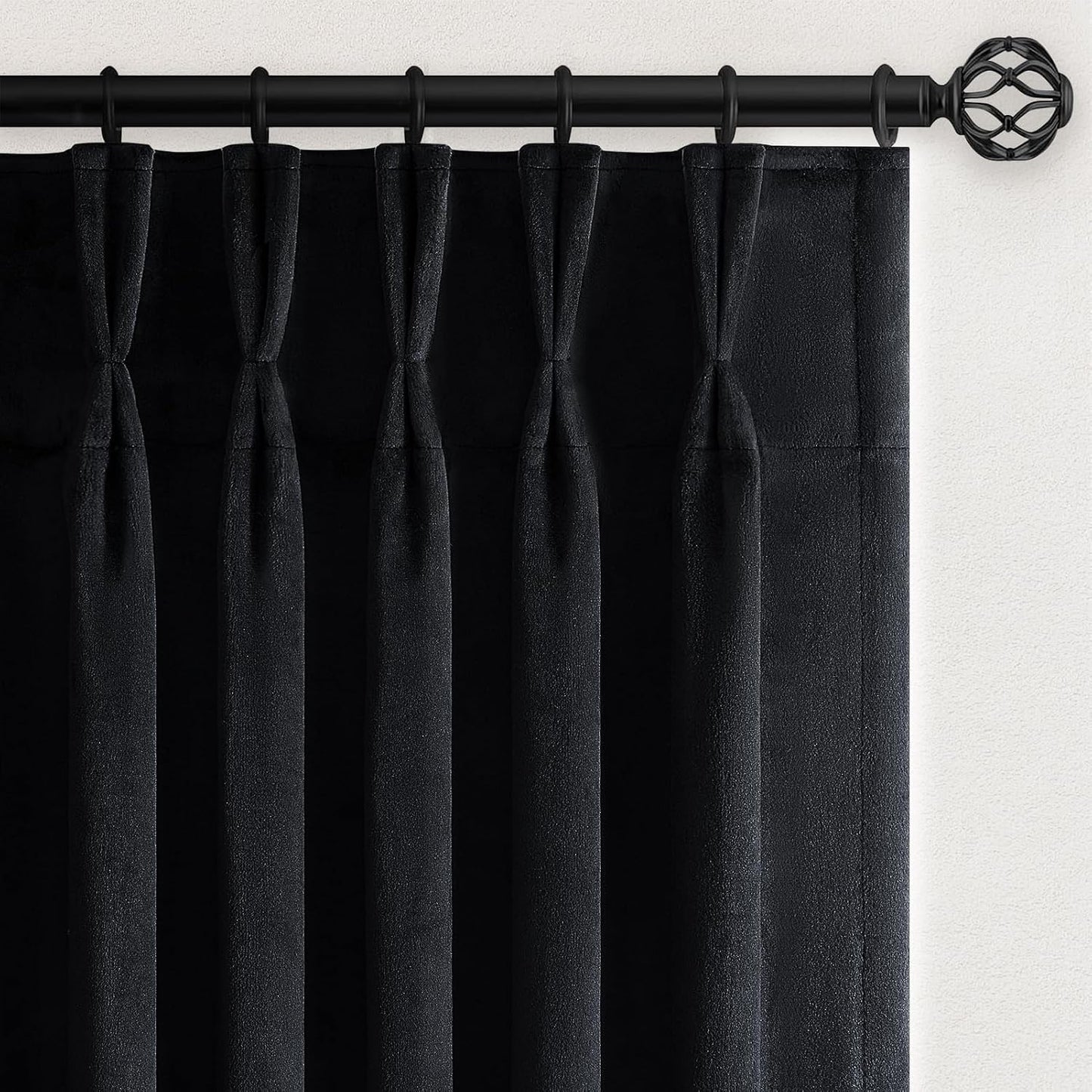 Velvet Pinch Pleat Room Darkening Drapes, 2 Panels