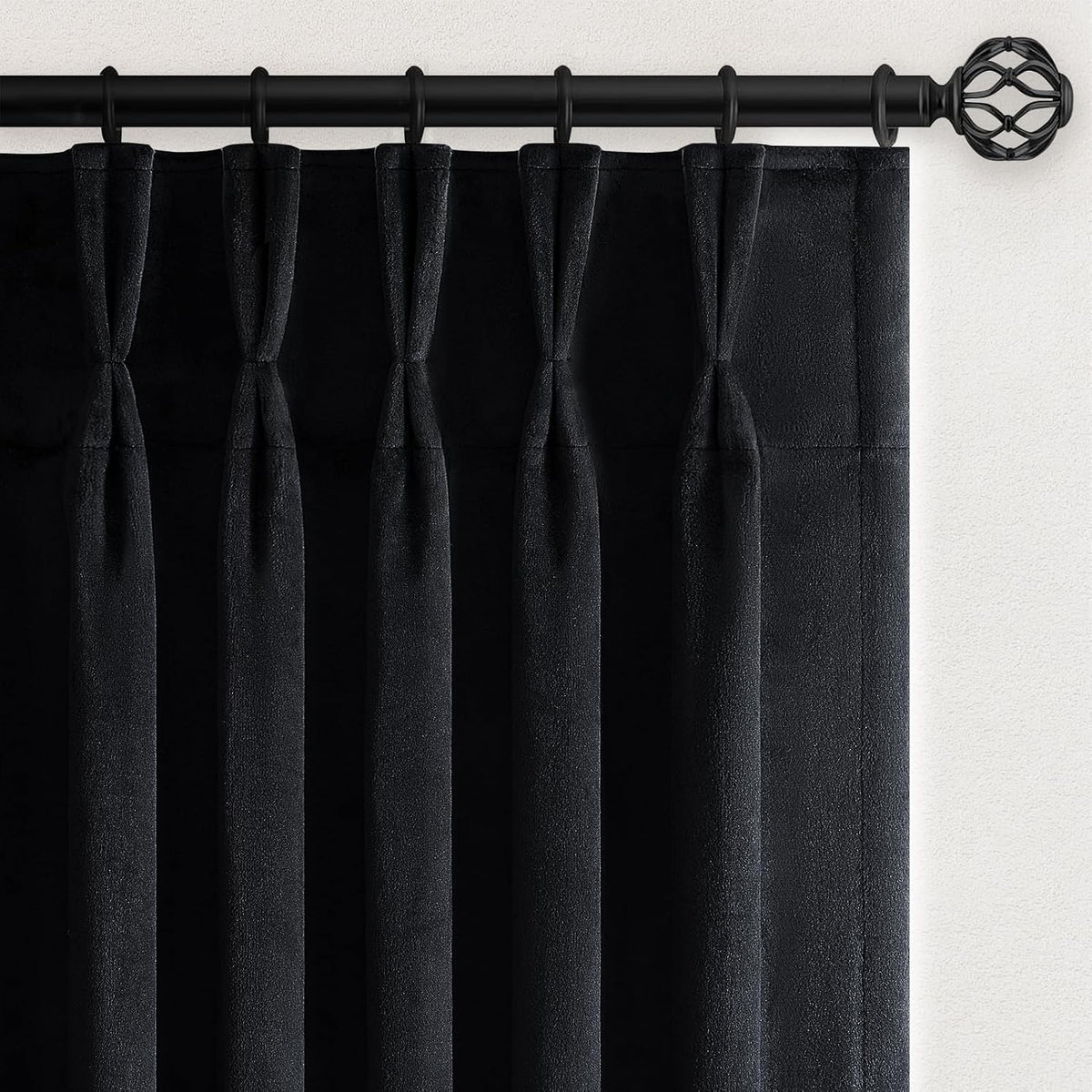 Extra Wide Velvet Pinch Pleat Room Darkening Drapes, 1 Panel