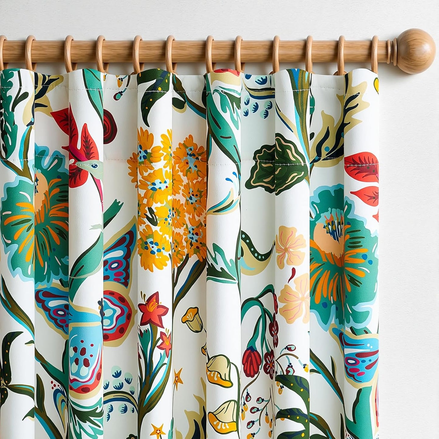 Butterfly Garden Botanical Curtains, 2 Panels