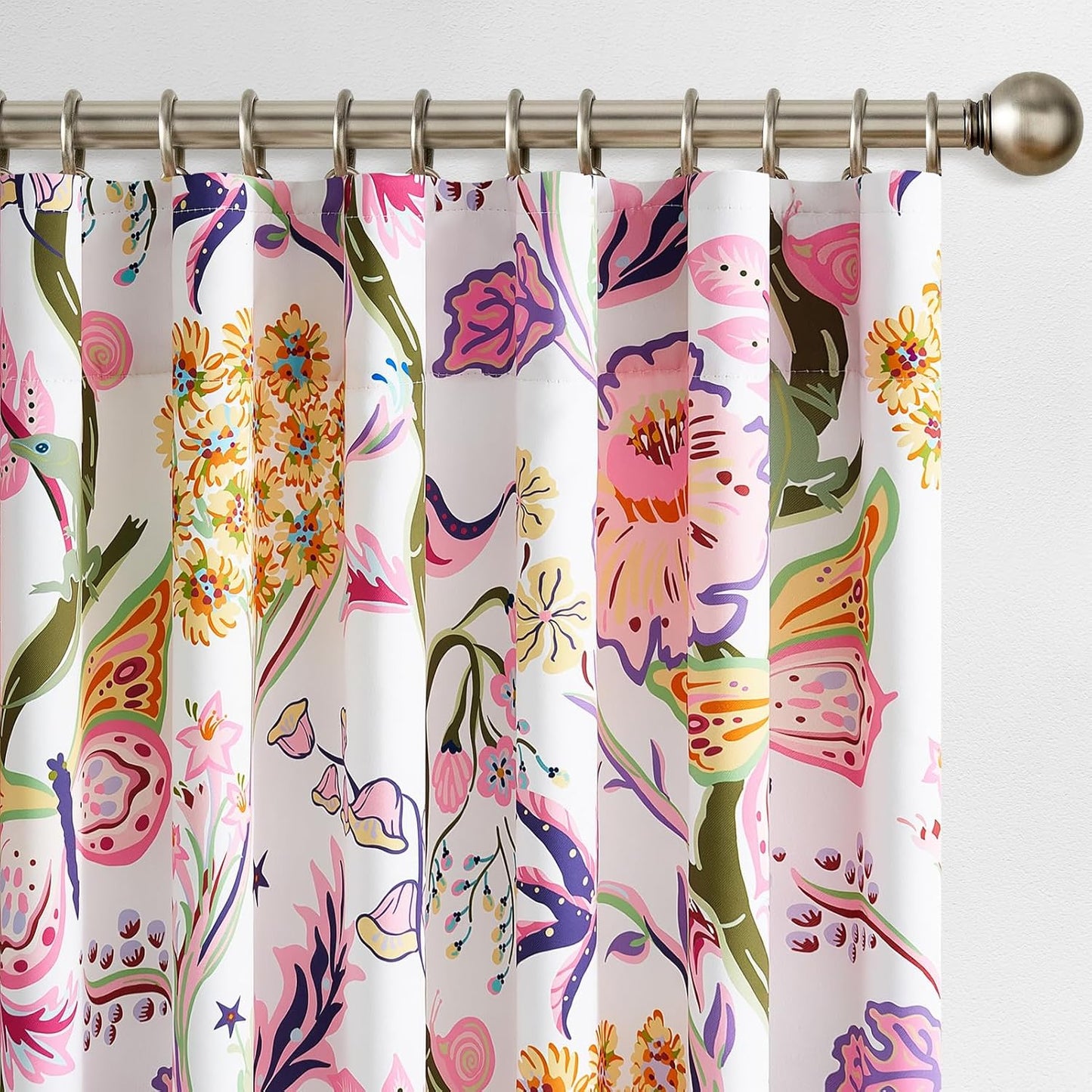 Butterfly Garden Botanical Curtains, 2 Panels