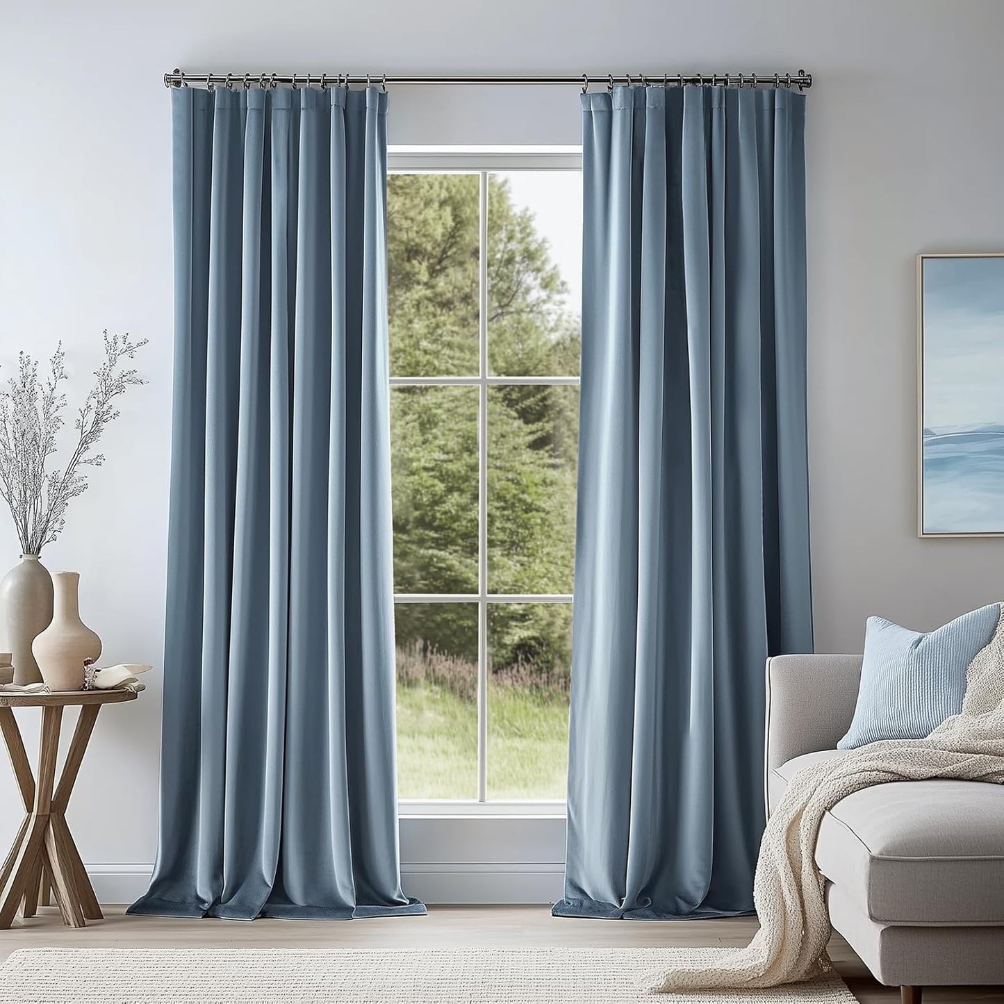 Luxury Velvet Pinch Pleat Room Darkening Drapes, 2 Panels