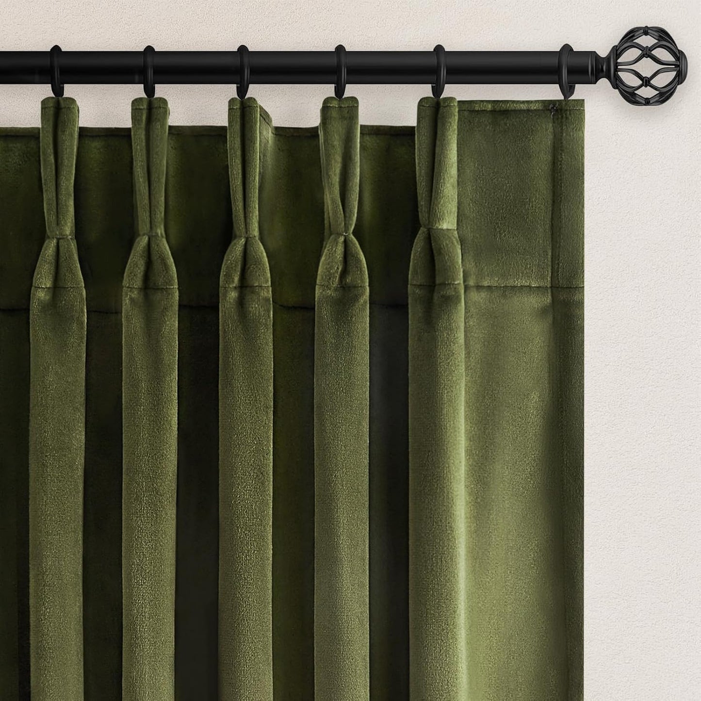 Extra Wide Velvet Pinch Pleat Room Darkening Drapes, 1 Panel