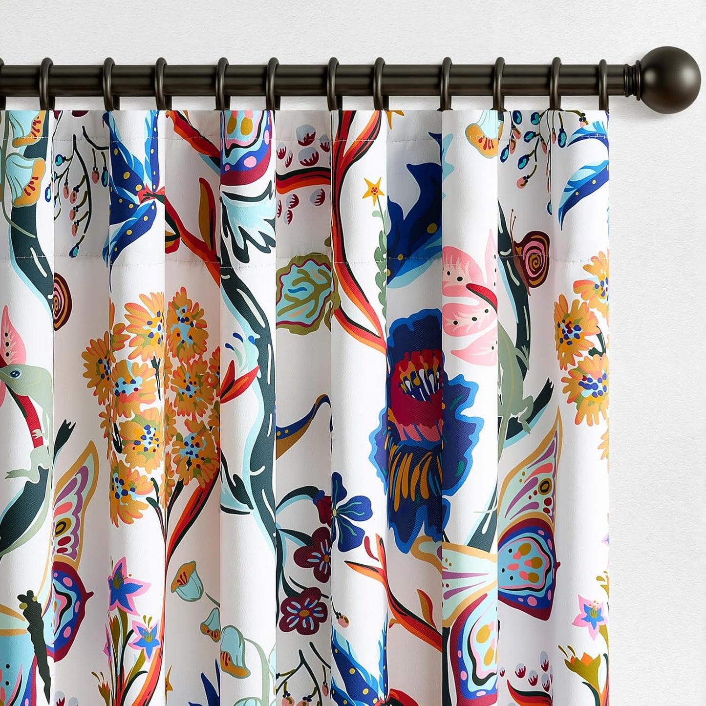 Butterfly Garden Botanical Curtains, 2 Panels