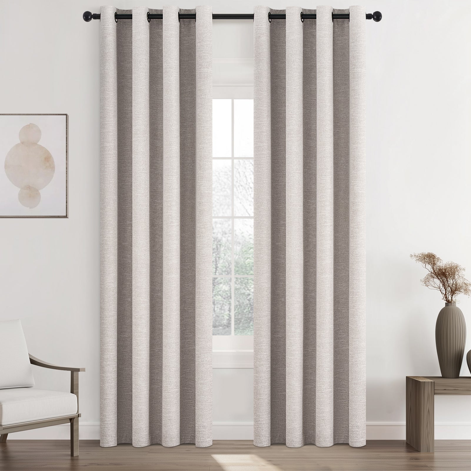 Grommet Top Thick 100% Blackout Drapes Full Light Blocking Curtains