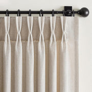 Neutral Light Filtering Linen Pinch Pleat Curtains, 2 Panels