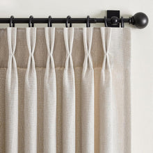 Neutral Light Filtering Linen Pinch Pleat Curtains, 2 Panels