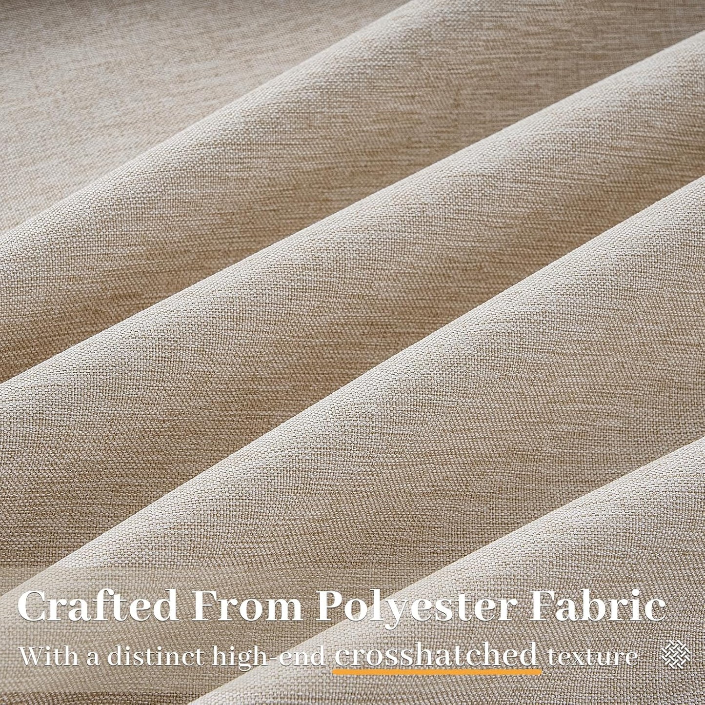 Neutral Light Filtering Linen Pinch Pleat Curtains, 2 Panels