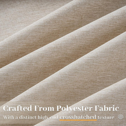 Neutral Light Filtering Linen Pinch Pleat Curtains, 2 Panels