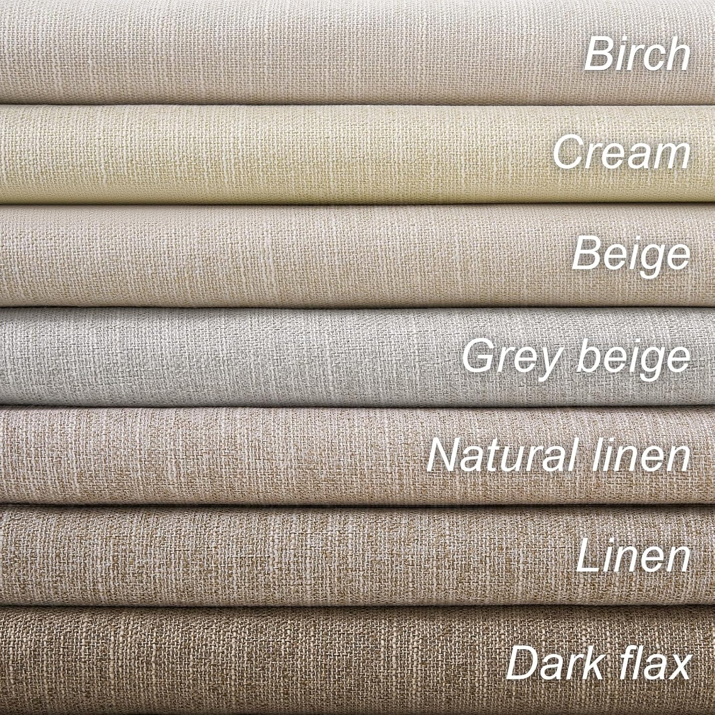 Extra Wide Neutral Linen Blend Blackout Curtains