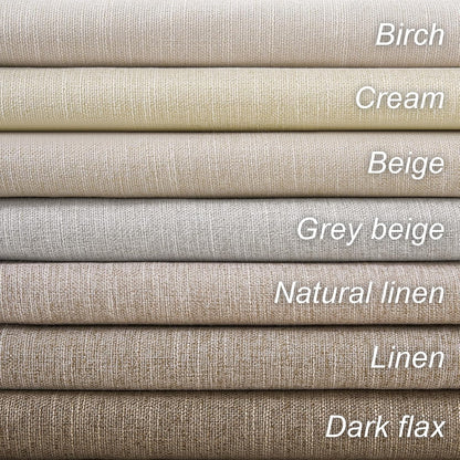 Extra Wide Neutral Linen Blend Blackout Curtains