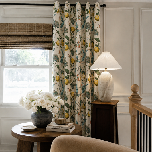 Cottagecore Hummingbird Floral Room Darkening Curtains