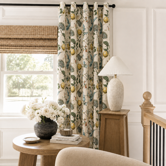 Cottagecore Hummingbird Floral Room Darkening Curtains