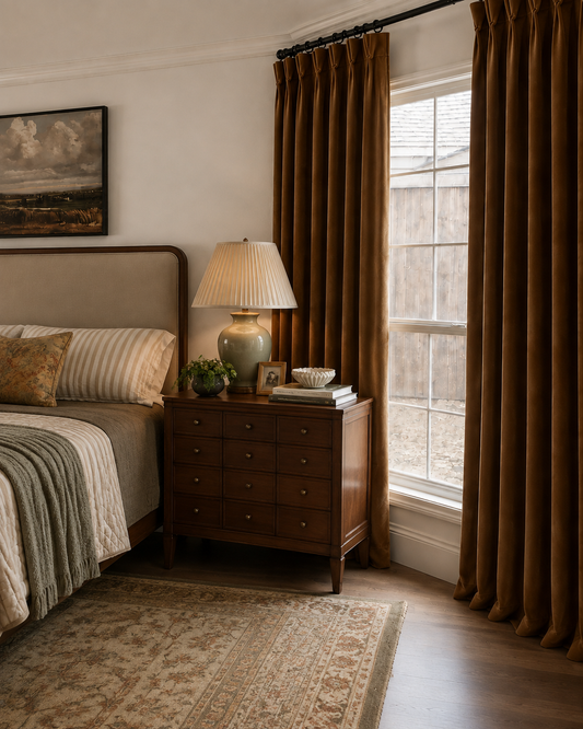 Velvet Pinch Pleat Room Darkening Drapes
