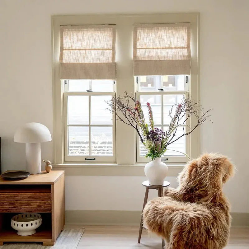 Neutral Linen Blend Blackout Curtains