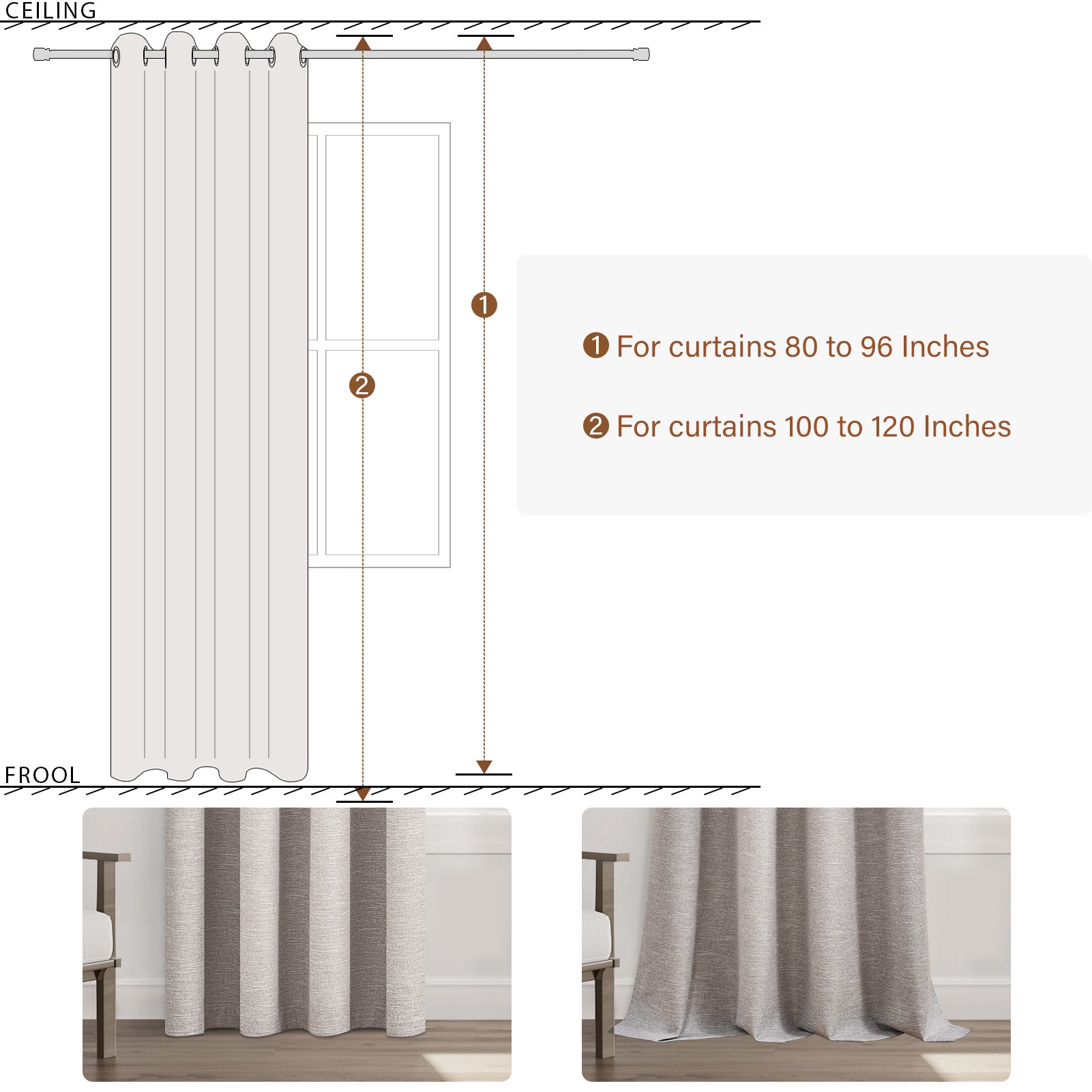 Grommet Top Thick 100% Blackout Drapes Full Light Blocking Curtains