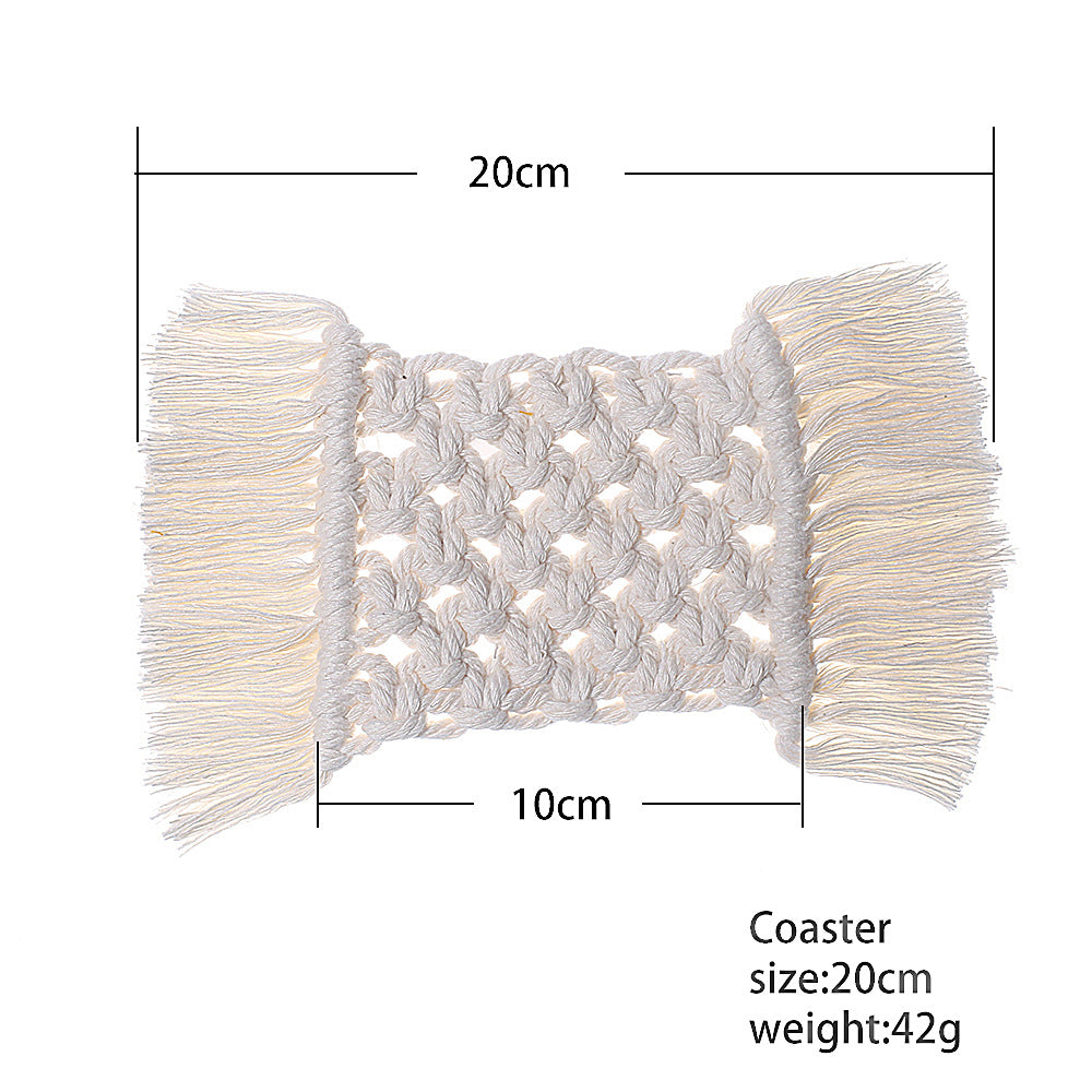 BD2-hand woven cotton thread placemat coaster