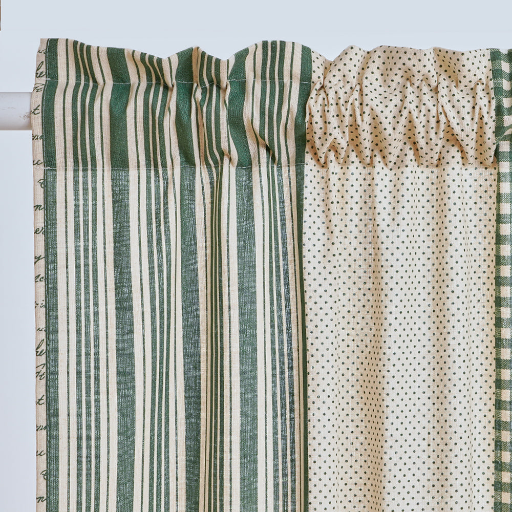 Boho Farmhouse Stitching Tier Curtains with Polka Dot、Striped 、Buffalo Plaid