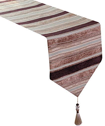 Farmhouse Striped Boho Table Runner with Tassels