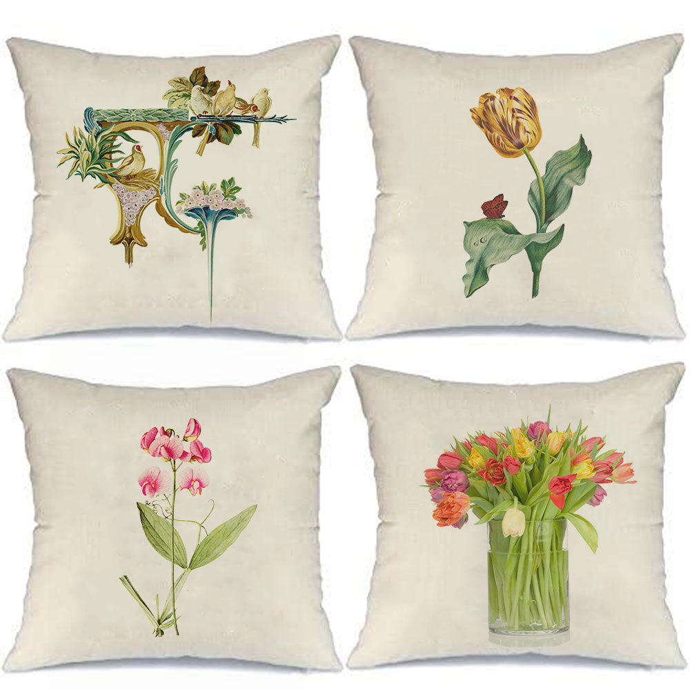 Farmhouse Spring Flower Pillow Covers