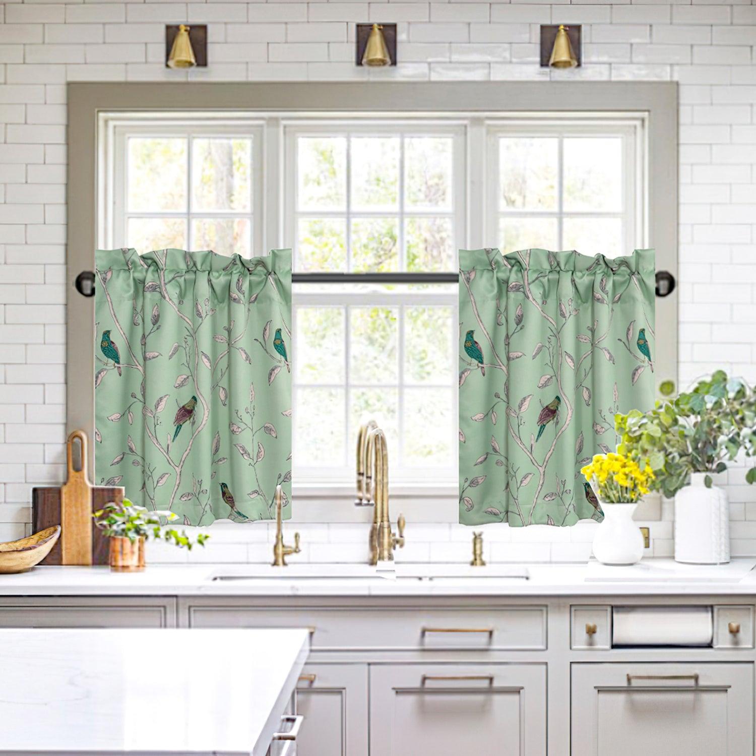 Topfinel Ultra Soft Textured Birds Pattern Kitchen Curtains Sets - Topfinel