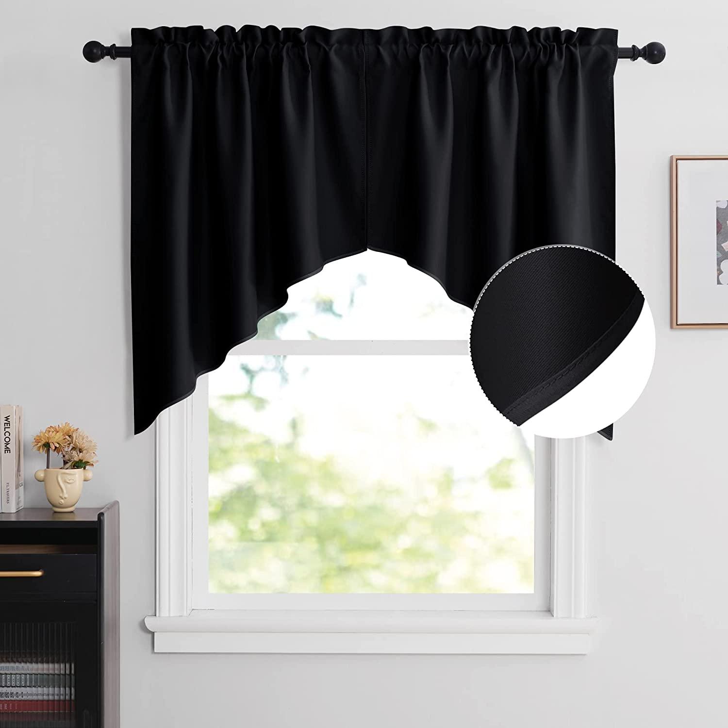 Topfinel Blackout Pole Pocket Kitchen Swag Curtains - Topfinel