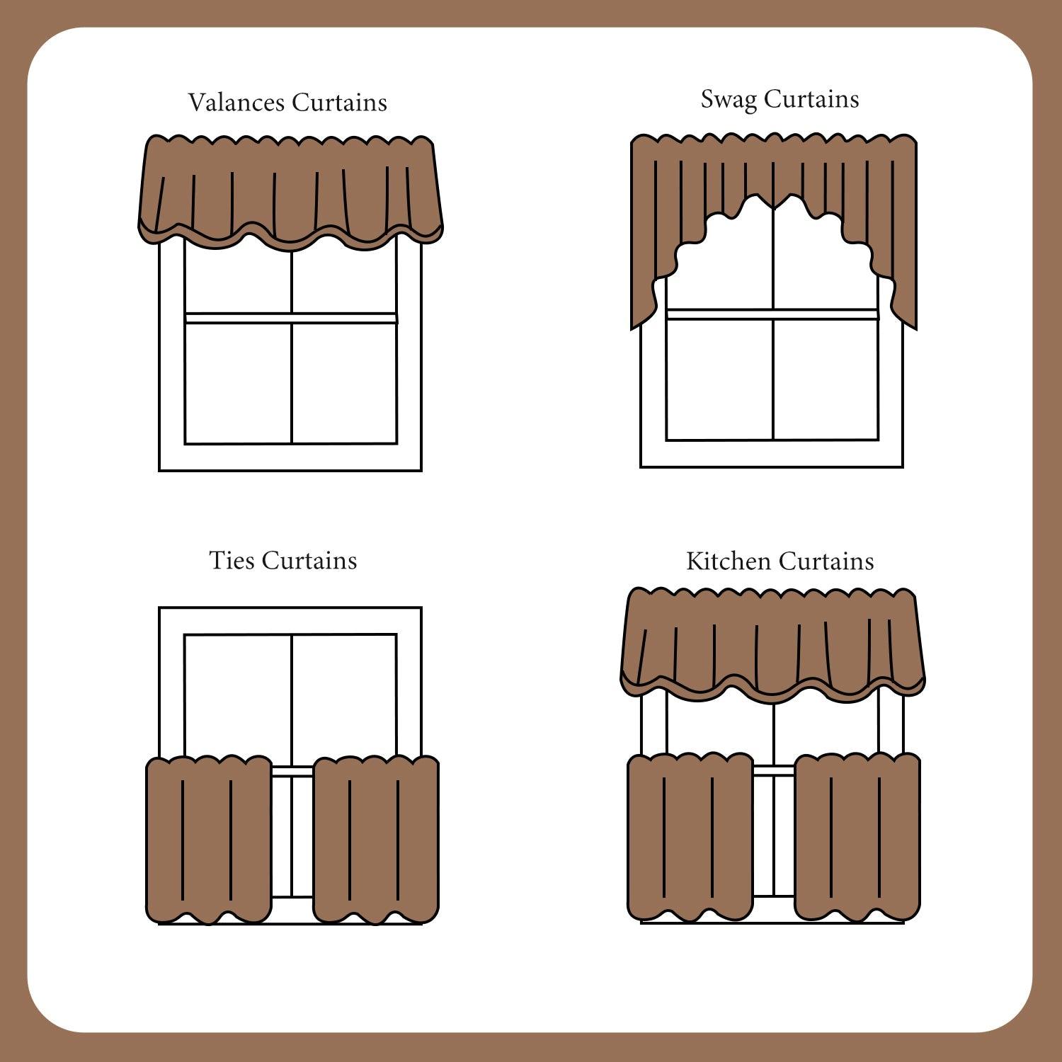 Topfinel Faux Linen Semi Sheer Kitchen Window Curtain Valances - Topfinel