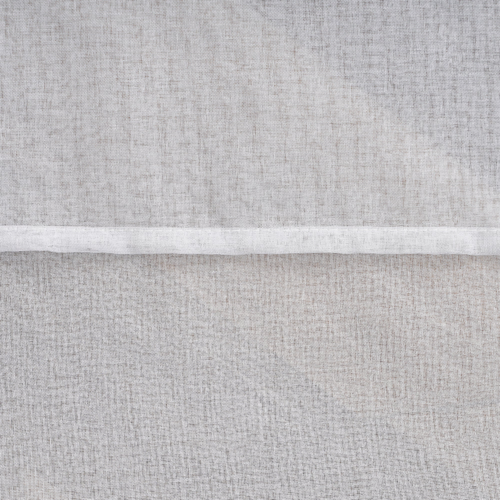Linen Look Pom Pom Tasseled White Sheer Valance Curtains