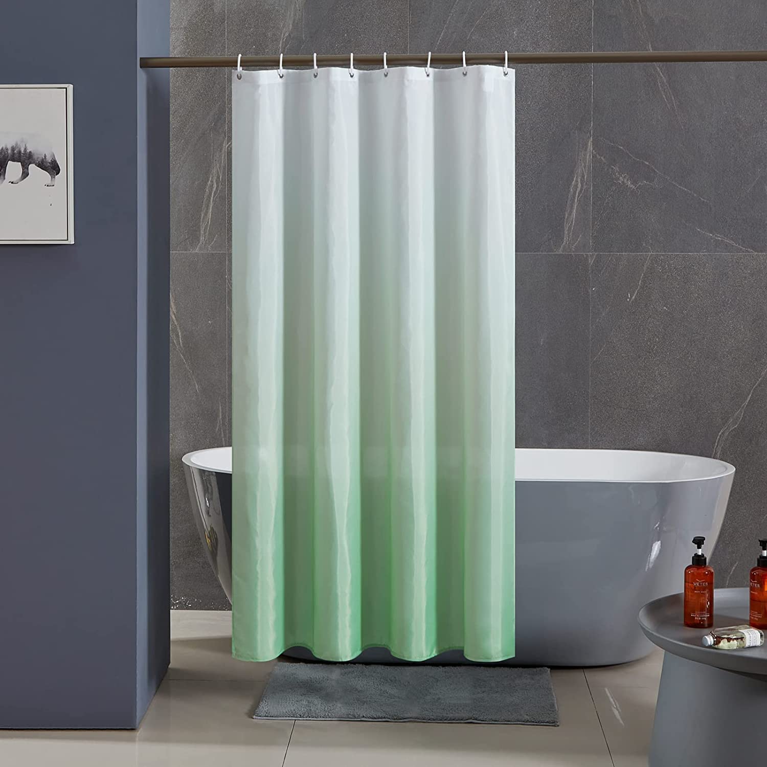 Ombre Shower Curtain Polyester Fabric Waterproof