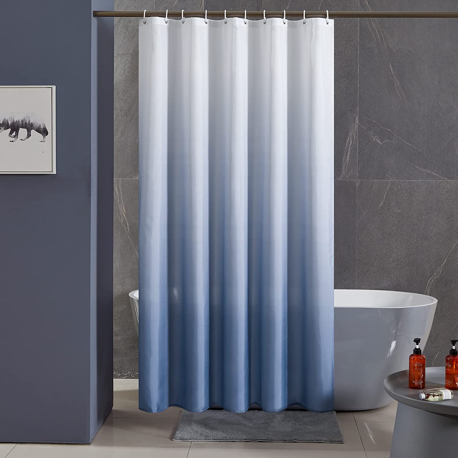 Ombre Shower Curtain Polyester Fabric Waterproof