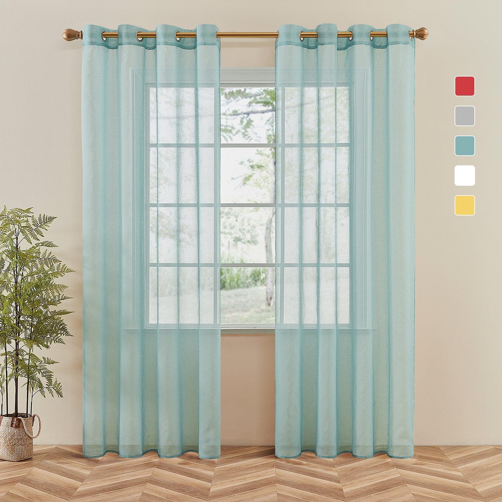 Customized Size - Chiffon White Sheer Nursery Curtain For Kitchen,1 Panel - Topfinel