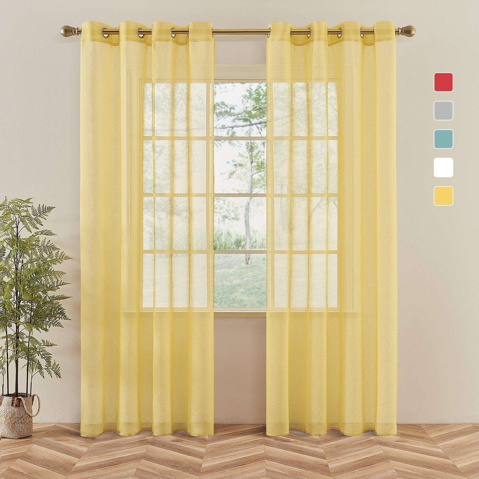 Customized Size - Chiffon White Sheer Nursery Curtain For Kitchen,1 Panel - Topfinel
