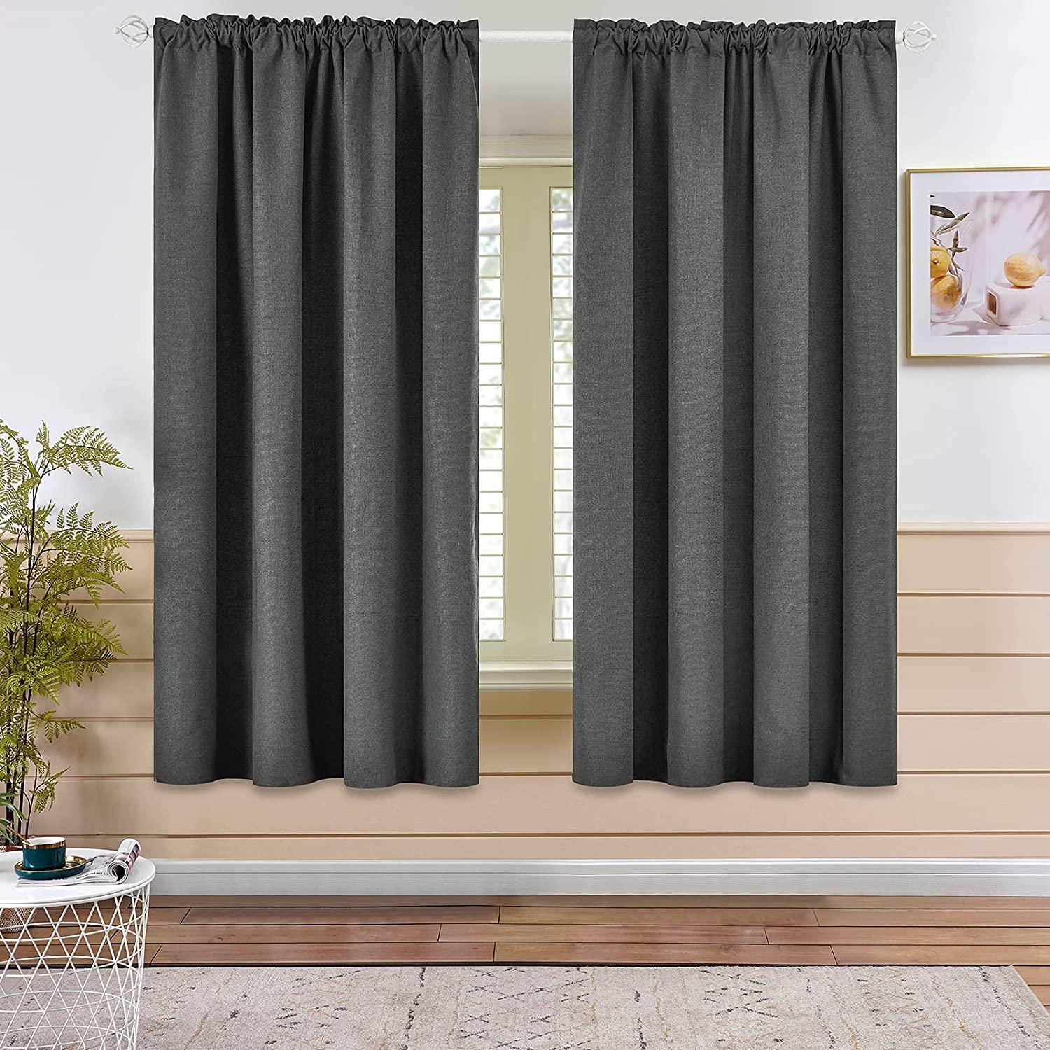 Custom Curtain Recommendation  -Faux Linen 100% Blackout Insulating Curtains Suit Baby Night Shift Worker For Bedroom,Living Room,1 Panel - Topfinel