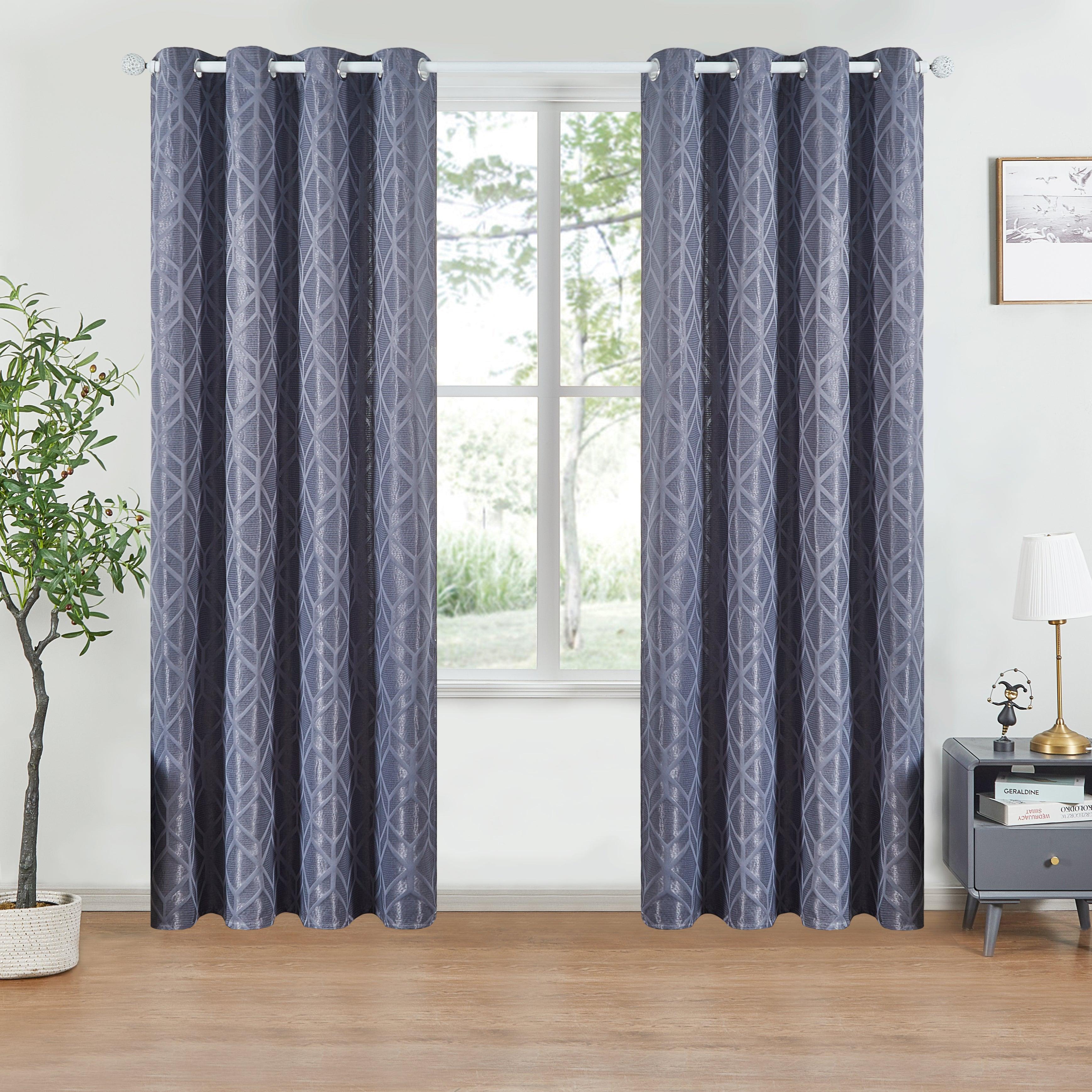 Customized Curtains -Jacquard Blackout Winter Thermal Curtains For Bedroom,1 Panel - Topfinel