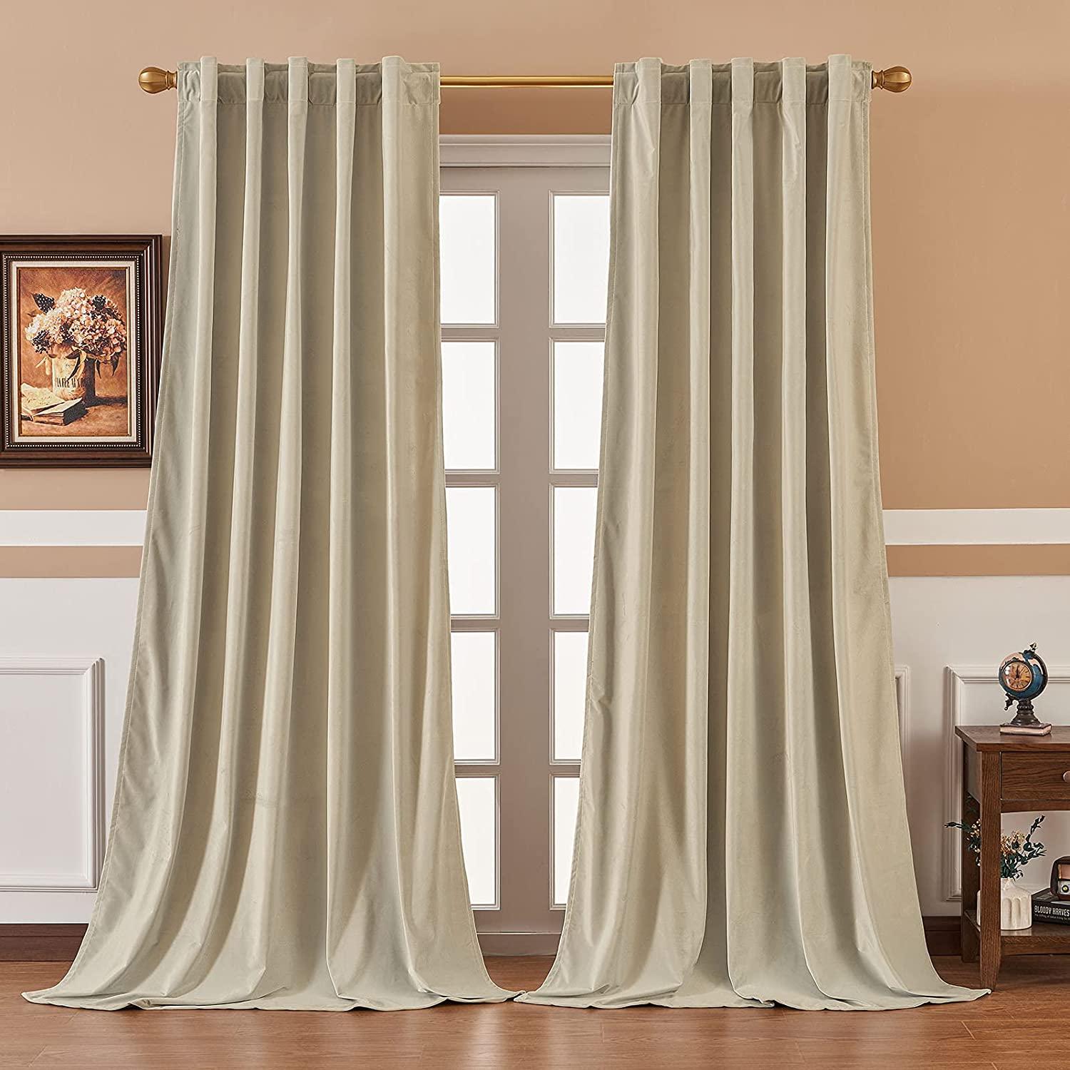 Diy Retro Velvet Curtains- Velvet Thermal Blackout Curtains For Living Room Bedroom,1 Panel - Topfinel