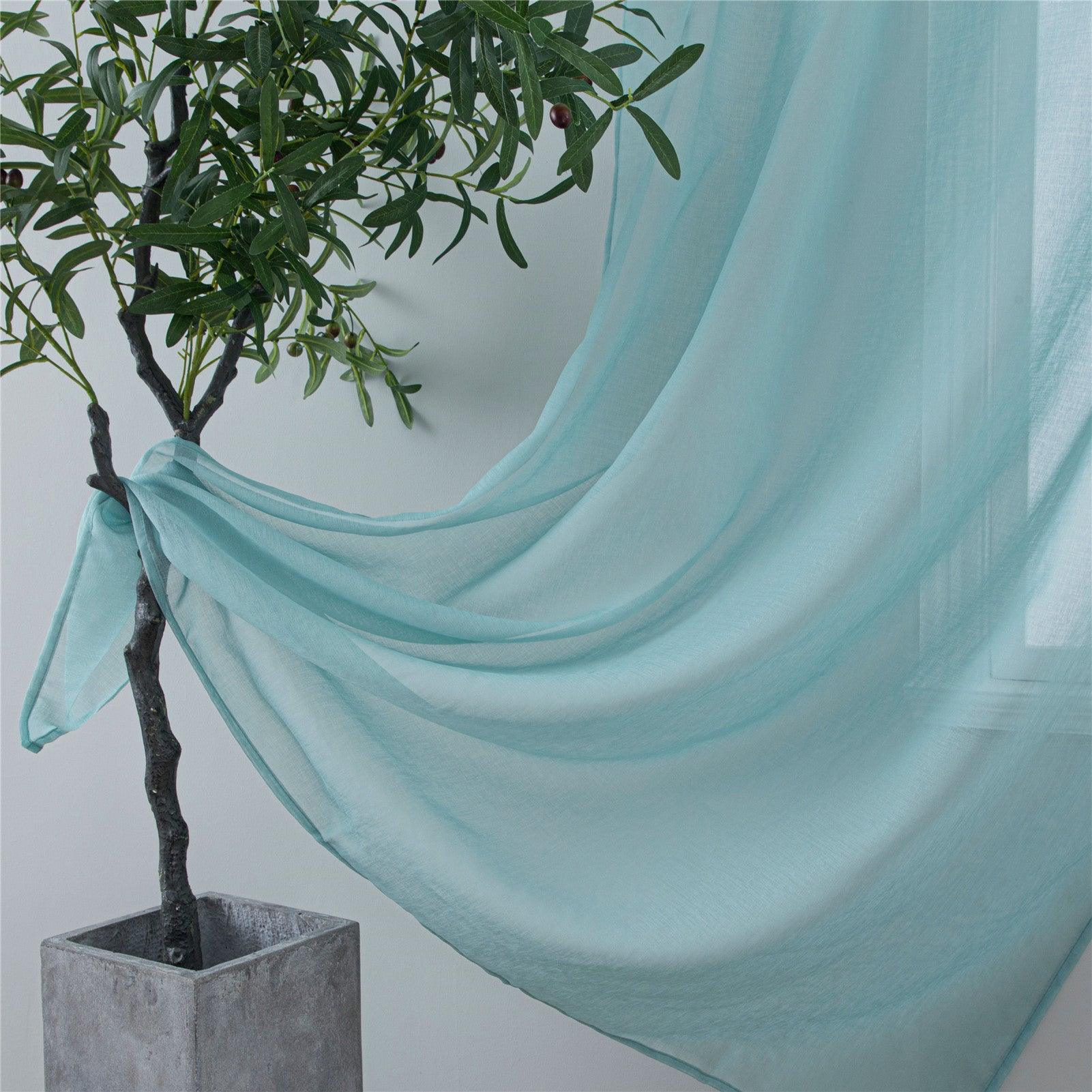 Topfinel Semi Sheer Curtains For Bedroom Living Room,Grommet Faux Linen Window Curtains - Topfinel
