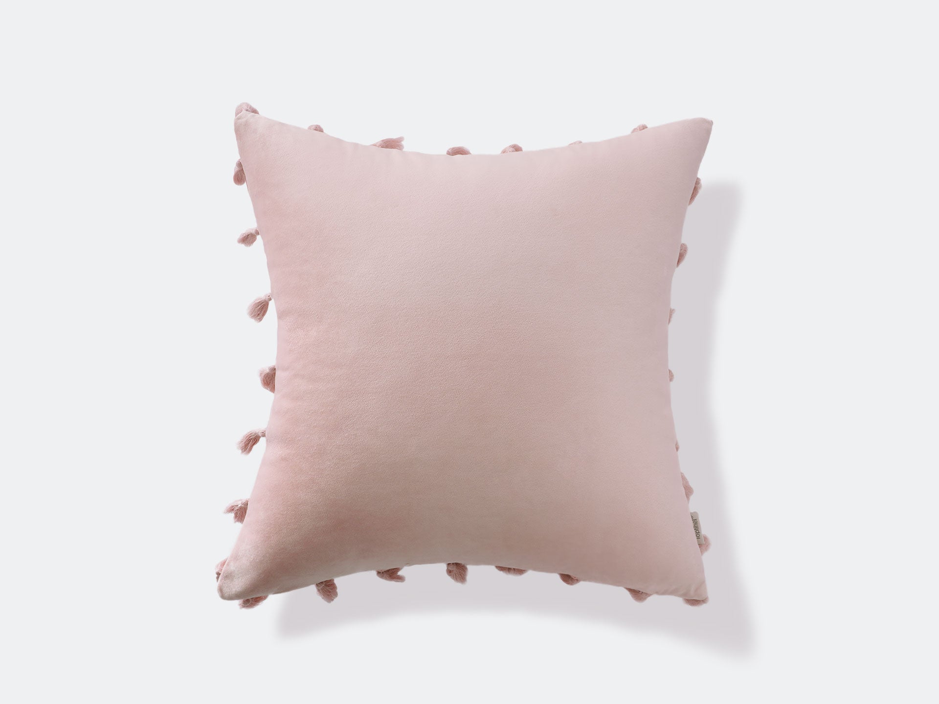 Boho Tassel Style Pink Throw Pillow Cover