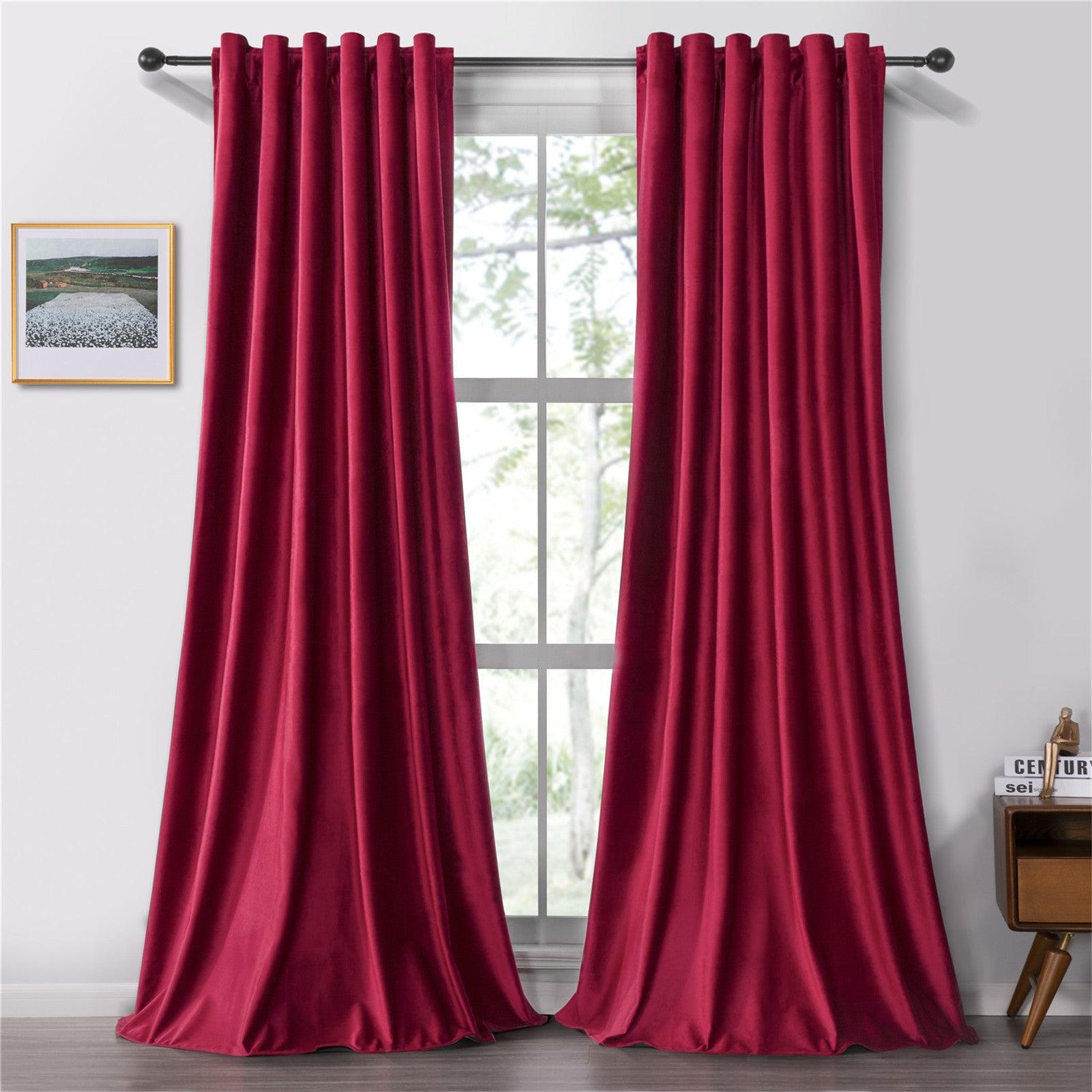Topfinel 100% Blackout Velvet Curtains for Bedroom and Living Room, Room darkening curtains for winter - Topfinel