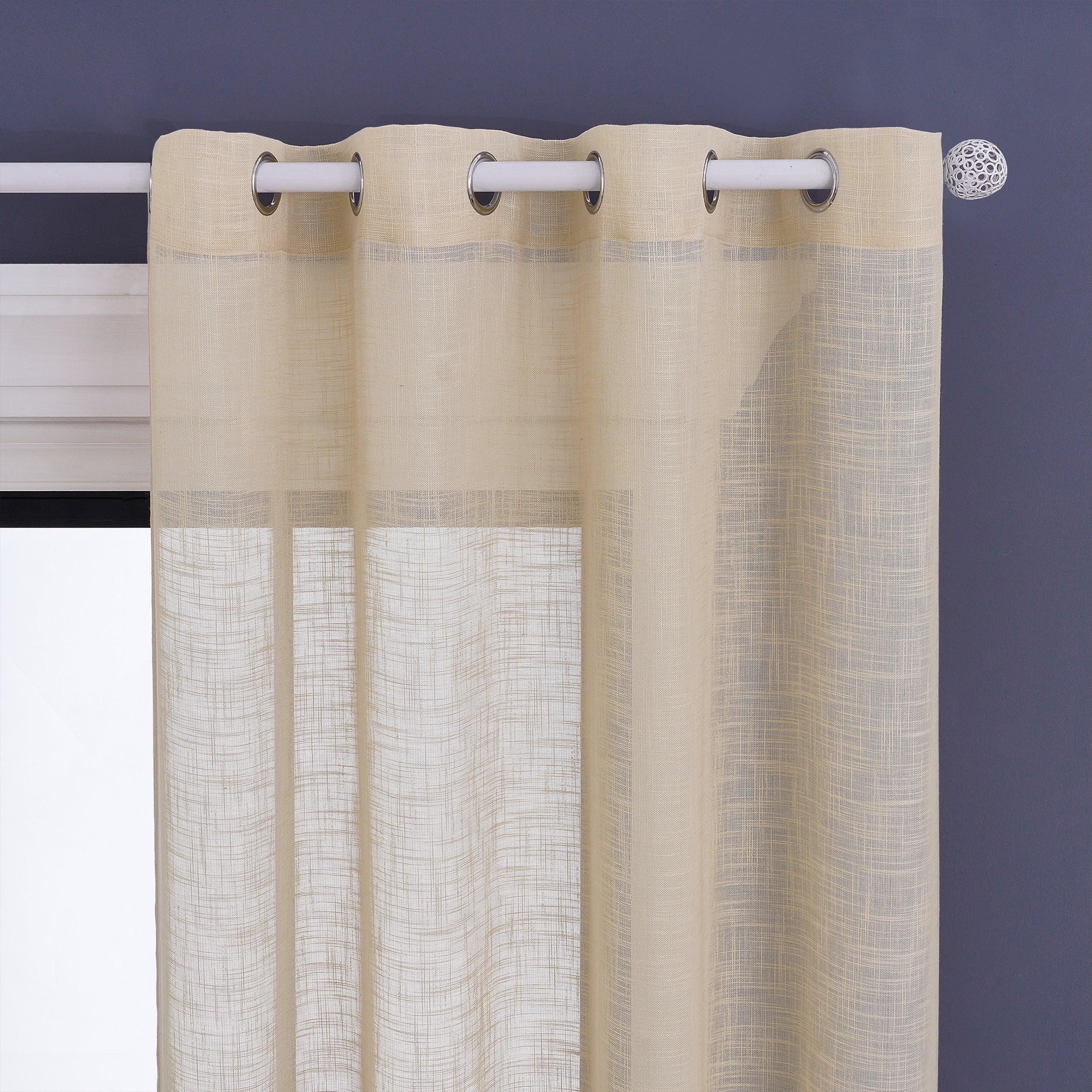 Size Customization -Voile White Linen Curtains With Eyelets For Home,Bedroom,1 Panel - Topfinel